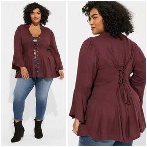 Torrid Fit & Flare Soft Flannel Top Size 2X